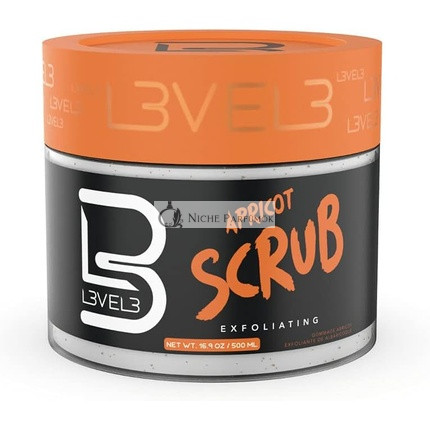 L3VEL3 Apricot Scrub Gently Exfoliates Deep Cleans Pores Removes Impurities and Build Up Instantly Brightens Complexion Suitable for all Skin Rejuvenates Skin Easy to Apply 500ml