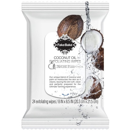 Fake Bake Coconut Oil Exfoliating Face & Body Wipes with Calendula, Chamomile, Aloe, and Vitamin E