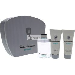   Tonino Lamborghini Essenza Gift Set for Men: Fragrance 125ml, Shower Gel 150ml, and Aftershave Balm 150ml in Metal Tin