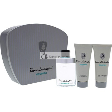 Tonino Lamborghini Essenza Gift Set for Men: Fragrance 125ml, Shower Gel 150ml, and Aftershave Balm 150ml in Metal Tin