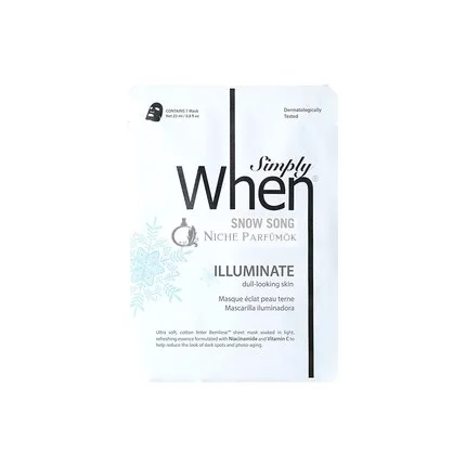Simply When Snow Song Illuminate Ultra Soft Cotton Linter Bemliese Unisex Facial Sheet Mask 23ml