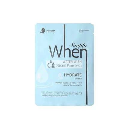 Simply When Water Wish Hydrate Ultra Soft Cotton Linter Bemliese Unisex Facial Sheet Mask 23ml