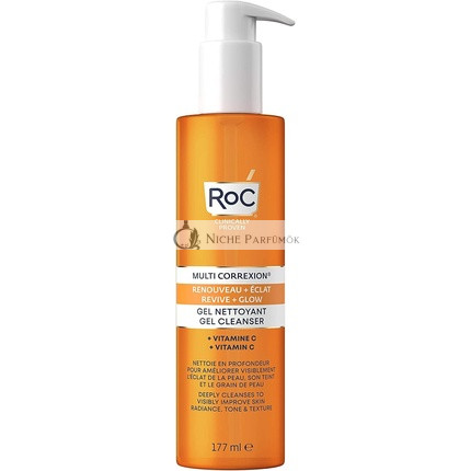 RoC Multi Correxion Revive + Glow Gel Cleanser Invigorating Facial Cleanser with Vitamin C 177ml
