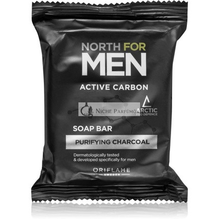 Oriflame North for Men Active Carbon Solid Cleansing Soap - 100 g