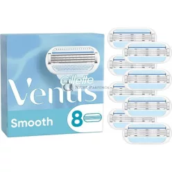   Gillette Venus Smooth Razor Blades for Women Lubrastrip with Botanical Oils - Pack of 8