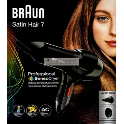   Braun Satin Hair 7 Iontec SensoDryer with Diffuser Hair Dryer 2000W Black