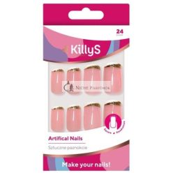 Artificial Nails Square Golden Way 24 Pieces KillyS