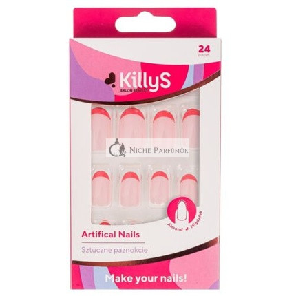 Artificial Nails Almond Pink French 24 Pieces KillyS