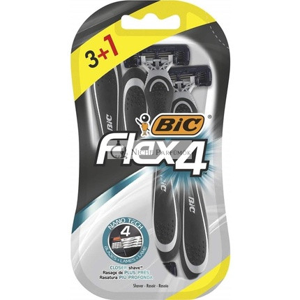 Bic Flex 4 Men's Razor with Lubricating Strip and Pivoting Head for a Smooth, Precise Shave 4 Count - Pack of 4