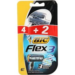   Bic Flex 3 Classic Disposable Razor With Aloe + Vitamin E blister 4 + 2 Units
