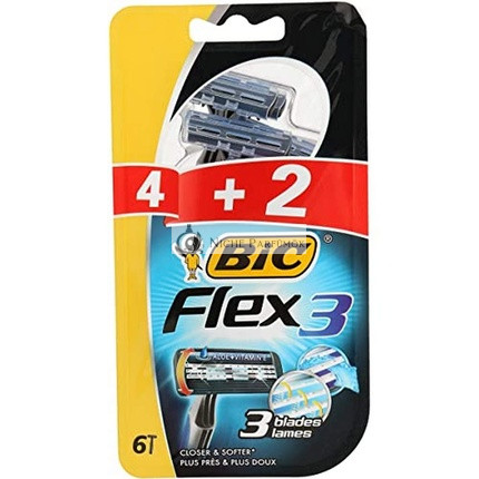 Bic Flex 3 Classic Disposable Razor With Aloe + Vitamin E blister 4 + 2 Units