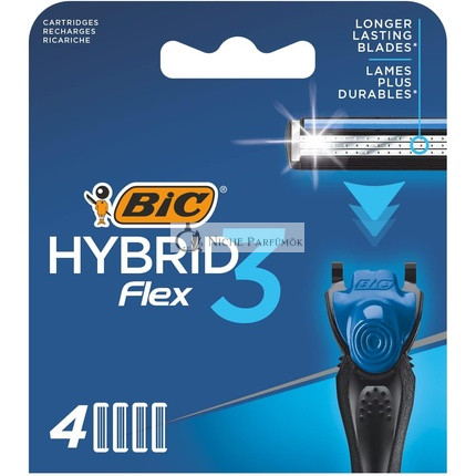 BIC Hybrid 3 Flex Men's Razor Refills with 3 Nano-Tech Titanium Moveable Blades
