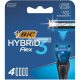 BIC Hybrid 3 Flex Men's Razor Refills with 3 Nano-Tech Titanium Moveable Blades