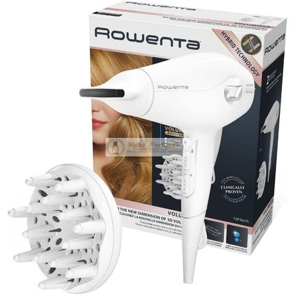 Rowenta Volumizer CV6130 Hair Dryer 2400W White and Silver