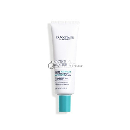 L'Occitane Source Reotier Mattifying Fluid with Hyaluronic Acid and Niacinamide