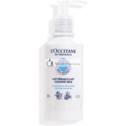 L'OCCITANE Shea Butter Cleansing Milk 200ml Enriched with Shea Butter Vegan & 99% Readily Biodegradable Clean & Premium Beauty Cleanser for All Skin Types