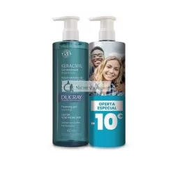   Ducray Keracnyl Foaming Gel 400ml Face and Body Hygiene for Oily Skin with Acne Tendency
