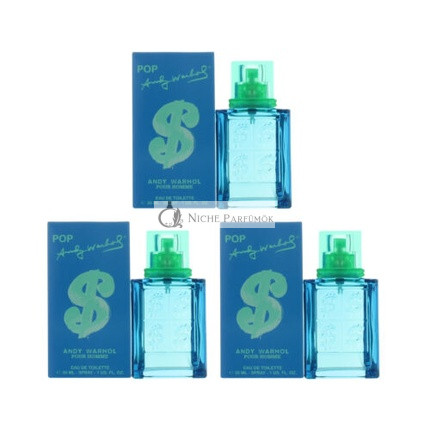 Andy Warhol Pop Pour Uomo Blue Eau de Toilette Spray 1oz