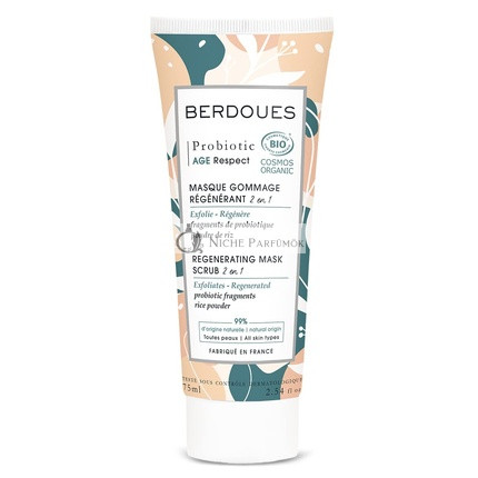 Probiotic Age Respect Regenerating Mask Scrub 2 in 1 Organic Exfoliating Treatment