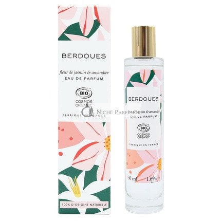 BERDOUES Fleur de Jasmin & Amandier Organic Eau de Toilette 1.7 fl.oz. - Delicately Floral Scent with Sweet Almond, Jasmine & Musk