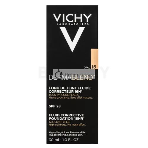 Vichy Dermablend Fluid Corrective Foundation 16HR Liquid Makeup for Skin Imperfections 15 Opal 30 ml