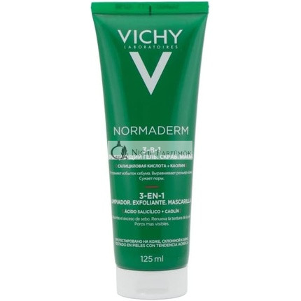 Vichy Normaderm 3-in-1 Scrub Cleanser Mask Cream for Sensitive Skin 125ml