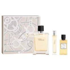   Hermès Terre D'Hermès Ajándékcsomag - 100ml EDT Spray, 15ml EDT Spray és 40ml Tusfürdő