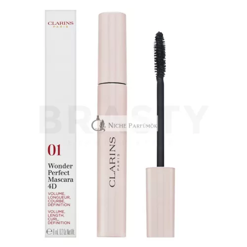 Clarins Wonder Perfect Mascara 4D - Mascara for Lengthening and Curling Lashes 01 Perfect Black 8 ml