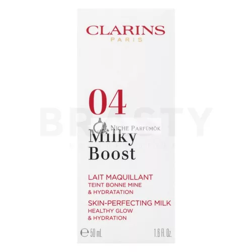 Clarins Milky Boost Foundation Toning and Hydrating Emulsion for Unifying and Brightening Skin 04 Auburn 50 ml