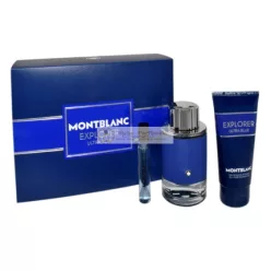   Montblanc Explorer Ultra Blue Szett - 100ml Eau De Parfum, 75ml Utazó Spray, 100ml Tusfürdő