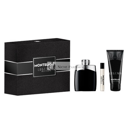 Mont Blanc Legend Set - Eau De Toilette Spray 100ml, Miniature Eau De Toilette 75ml, Shower Gel 100ml