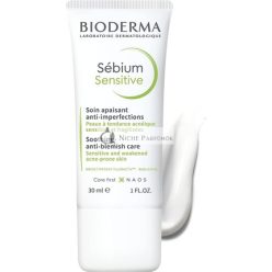   Bioderma Sébium Sensitive Soothing Moisturizer for Acne Prone Skin Face Cream Hydrates Skin Eliminates Spots Reduces Redness 30ml