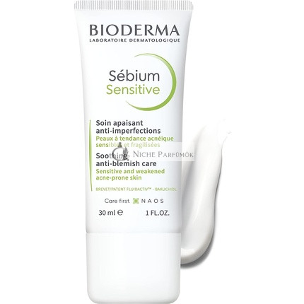 Bioderma Sébium Sensitive Soothing Moisturizer for Acne Prone Skin Face Cream Hydrates Skin Eliminates Spots Reduces Redness 30ml
