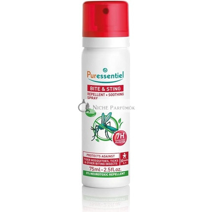 Puressentiel Bite & Sting Repellent Soothing Spray 75ml - Mosquito Insect Fly Tick Repellent - Effective Up To 7 Hours - 100% Plant Origin - Deet Free - Child Safe