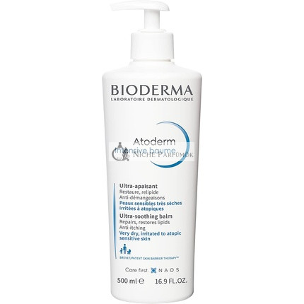 Bioderma Atoderm Intensive Balm Ultra-Soothing Emollient Cream for Very Dry Itchy to Eczema Prone Skin Moisturizer Nourishes Soothes Reduces Itching 500ml