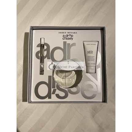 Issey Miyake A Drop D'Issey Gift Set 90ml Eau De Parfum Spray + 50ml Moisturising Hand Cream + 10ml Eau De Parfum Purse Spray