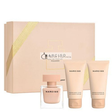 Narciso Rodriguez Poudree 3-Piece Gift Set EDP Spray Lotion Shower Gel