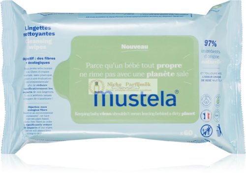 Mustela Compostable at Home Cleansing Water Wipes for Kids 60 pcs