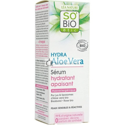 SO'BiO étic Hypoallergenic Sensitive and Reactive Skin Cosmebio Hydra Aloe Vera Soothing Moisturizing Serum 30ml