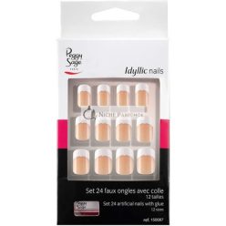 Idyllic Nails Silver French False Nail Kit - 24 Nails