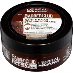   L'Oréal Paris Men Expert Beard Pomade and Hair Wax Natural Finish Barber Club Beard Hair Styling Pomade 75ml