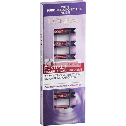 L'Oreal Paris Revitalift Filler Hyaluronic Acid Replumping Ampoules 7 Day Anti Ageing Skin Treatment 1.3ml
