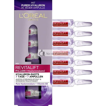 L'Oréal Paris Hyaluronic Ampoules Revitalift Filler Anti-Ageing Face Care 7-Day Treatment with Hyaluronic Acid 7x1.3ml