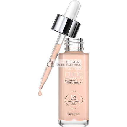 L'Oréal Paris True Match Tinted Serum Foundation with 1% Hyaluronic Acid 30ml Shade 1-2 Rosy Light