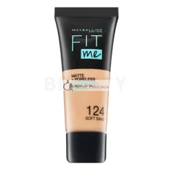   Maybelline Fit Me! Foundation Matte + Poreless Liquid Makeup with Mattifying Ink 124 Soft Sand 30 ml