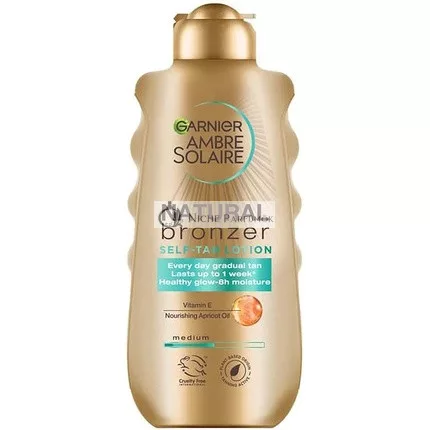 Garnier Ambre Solaire Natural Bronzer Self Tan Lotion with Apricot Oil and Vitamin E 200ml