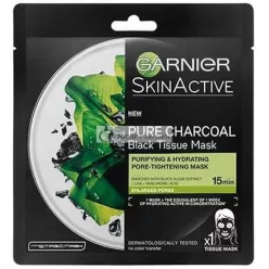   Garnier Pure Charcoal Black Tissue Mask Cleansing and Moisturising Pore Tightening Mask on Carbon Fabric