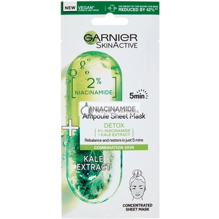 Garnier Niacinamide Detox Ampoule Sheet Mask Kale 15g