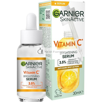 Garnier Vitamin C Serum for Face Anti-Dark Spots and Brightening Serum 3.5% Vitamin C Niacinamide Salicylic Acid and Lemon Extract 30ml