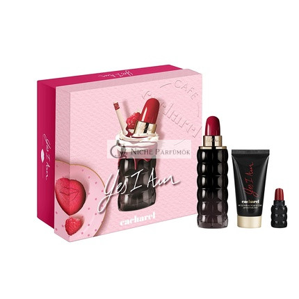 Cacharel Yes I Am 75ml Eau De Parfum Spray + 50ml Body Lotion + 5ml Eau De Parfum Women Gift Set